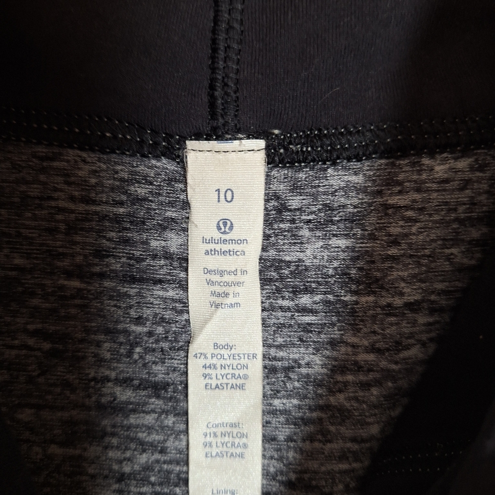 Lululemon Think Fast Hoodie athletica Gray Black Cowl Neck Sweater Size 10 - Picture 2 of 6